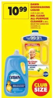 Real Canadian Superstore Dawn Dishwashing Liquid or Mr. Clean All-Purpose Cleaner offer