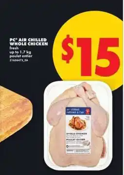 No Frills PC Air Chilled Whole Chicken offer