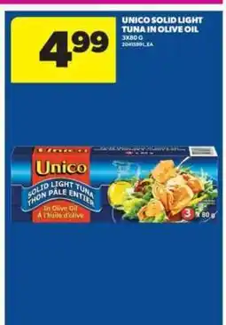Real Canadian Superstore UNICO Solid Light Tuna in Olive Oil offer