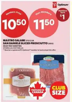 Real Canadian Superstore Mastro Salami or San Daniele Sliced Prosciutto offer