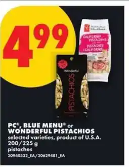 No Frills PC Blue Menu or Wonderful Pistachios offer