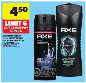 Real Canadian Superstore AXE Deodorant, Body Spray, Body Wash or Hair Care offer