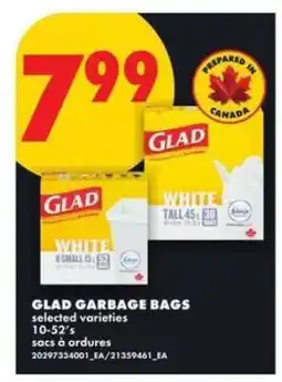 No Frills GLAD GARBAGE BAGS offer