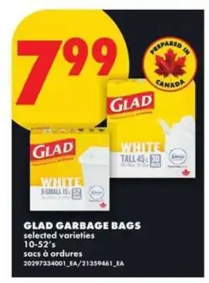 No Frills GLAD GARBAGE BAGS offer