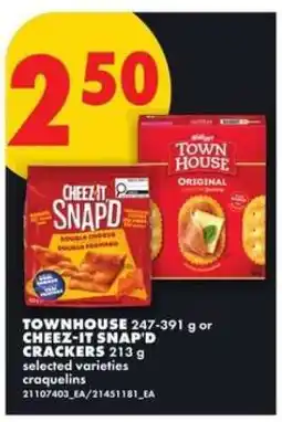 No Frills TOWNHOUSE or CHEEZ IT SNAP'D CRACKERS offer