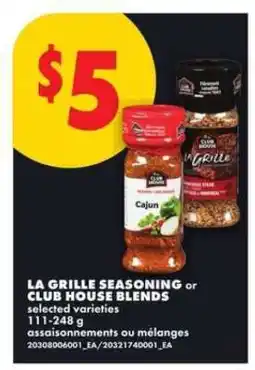 No Frills La Grille Seasoning or Club House Blends offer