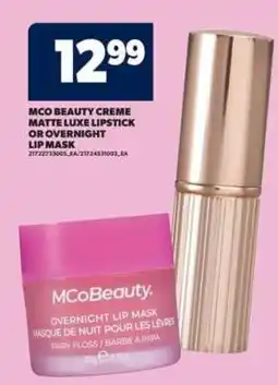 Real Canadian Superstore MCoBeauty Creme Matte Luxe Lipstick or Overnight Lip Mask offer