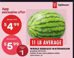 No Frills WHOLE SEEDLESS WATERMELON offer
