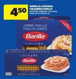 Real Canadian Superstore Barilla Lasagna or Jumbo Shells offer