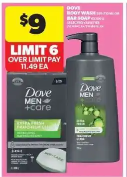 Real Canadian Superstore Dove Men+Care Body Wash or Bar Soap offer