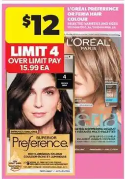 Real Canadian Superstore L'Oréal Preference or Feria Hair Colour offer