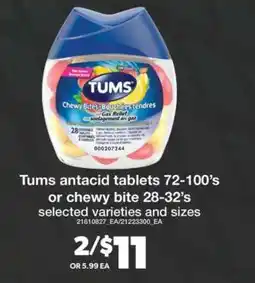 Real Canadian Superstore TUMS Antacid Tablets or Chewy Bites offer