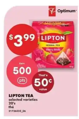 No Frills LIPTON Tea offer