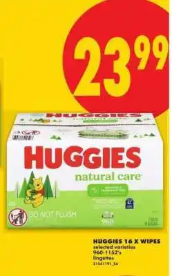 No Frills HUGGIES 16 X WIPES offer