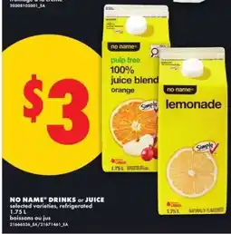 No Frills NO NAME DRINKS or JUICE offer