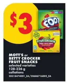 No Frills Mott's or Betty Crocker Fruit Snacks offer