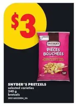 No Frills SNYDER'S PRETZELS offer