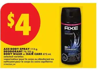 No Frills AXE Body Spray offer