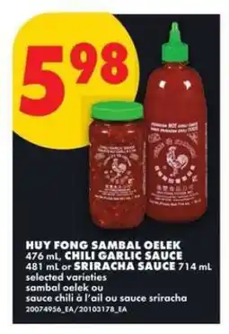 No Frills HUY FONG SAMBAL OELEK offer