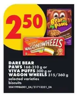 No Frills DARE BEAR PAWS or VIVA PUFFS or WAGON WHEELS offer