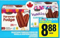 Food Basics SELECTION FOREVER FUDGE OR VANILLA SURPRISE ICE BARS offer