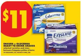 No Frills Ensure or Glucerna Ready to Drink Shakes offer