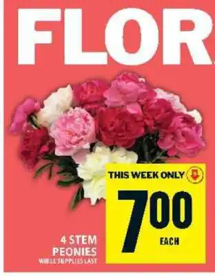Food Basics 4 Stem Peonies offer