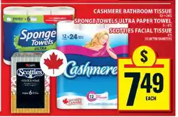 Food Basics Cashmere Bathroom Tissue, SpongeTowels Ultra Paper Towel, Scotties Facial Tissue offer