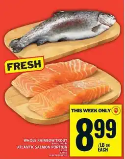 Food Basics Whole Rainbow Trout & Atlantic Salmon Portion offer
