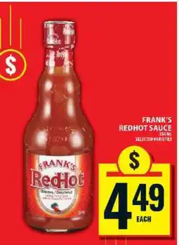 Food Basics Frank's RedHot Sauce offer