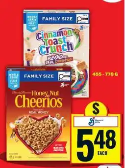 Food Basics Cinnamon Toast Crunch & Honey Nut Cheerios offer