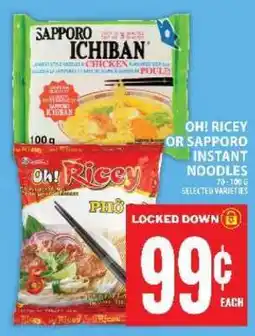 Food Basics Oh! Ricey or Sapporo Instant Noodles offer