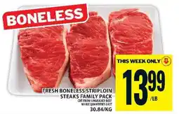 Food Basics FRESH BONELESS STRIPLOIN STEAKS FAMILY PACK offer