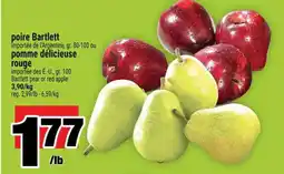 Super C poire Bartlett ou pomme délicieuse rouge offer