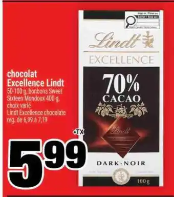 Super C CHOCOLAT EXCELLENCE LINDT offer