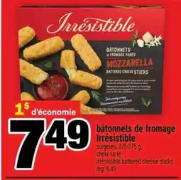 Super C BÂTONNETS DE FROMAGE IRRESISTIBLE offer