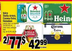 Super C bière Stella Artois, Corona Extra, Heineken offer