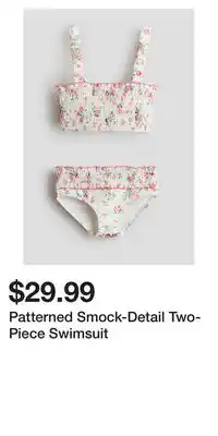 H&M Patterned Smock-Detail Two-Piece Swimsuit offer
