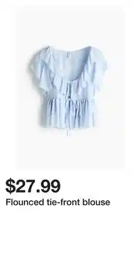 H&M Flounced tie-front blouse offer