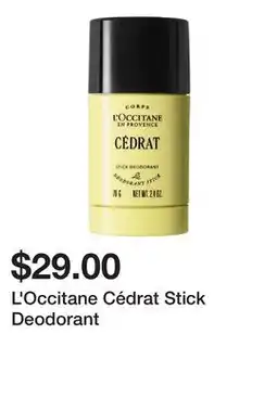 Sephora L'Occitane Cédrat Stick Deodorant offer
