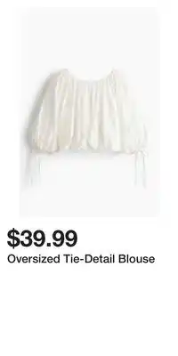 H&M Oversized Tie-Detail Blouse offer