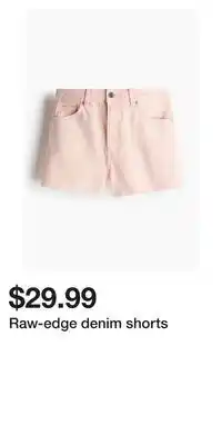 H&M Raw-edge denim shorts offer