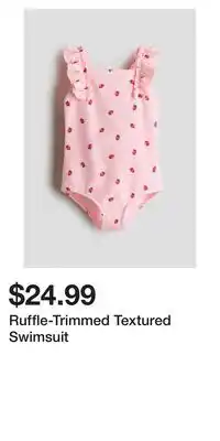 H&M Ruffle-Trimmed Textured Swimsuit offer