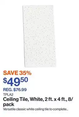 Patrick Morin Ceiling Tile, White, 2 ft. x 4 ft., 8/pack offer
