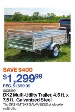Patrick Morin Multi-Utility Trailer, 4.5 ft. x 7.5 ft., Galvanized Steel offer