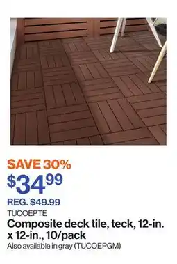 Patrick Morin Composite deck tile, teck, 12-in. x 12-in., 10/pack offer