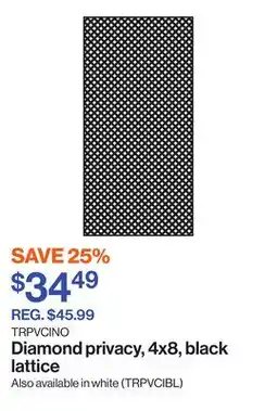 Patrick Morin Diamond privacy, 4x8, black lattice offer