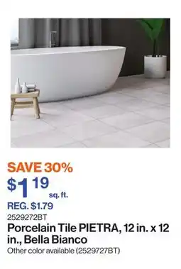 Patrick Morin Porcelain Tile PIETRA, 12 in. x 12 in., Bella Bianco offer