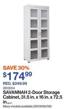 Patrick Morin SAVANNAH 2-Door Storage Cabinet, 31.5 in. x 16 in. x 72.5 in., Distressed White offer
