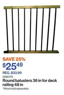 Patrick Morin Round balusters 36 in for deck railing 48 in offer